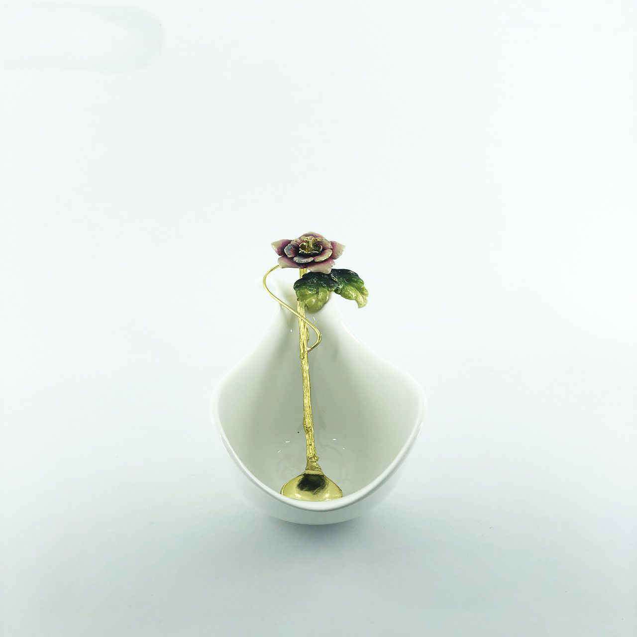 Brass Bar Spoon with Elegant Flower Design Set – 3 Pieces