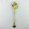 Brass Bar Spoon with Elegant Flower Design Set - 3 Pieces