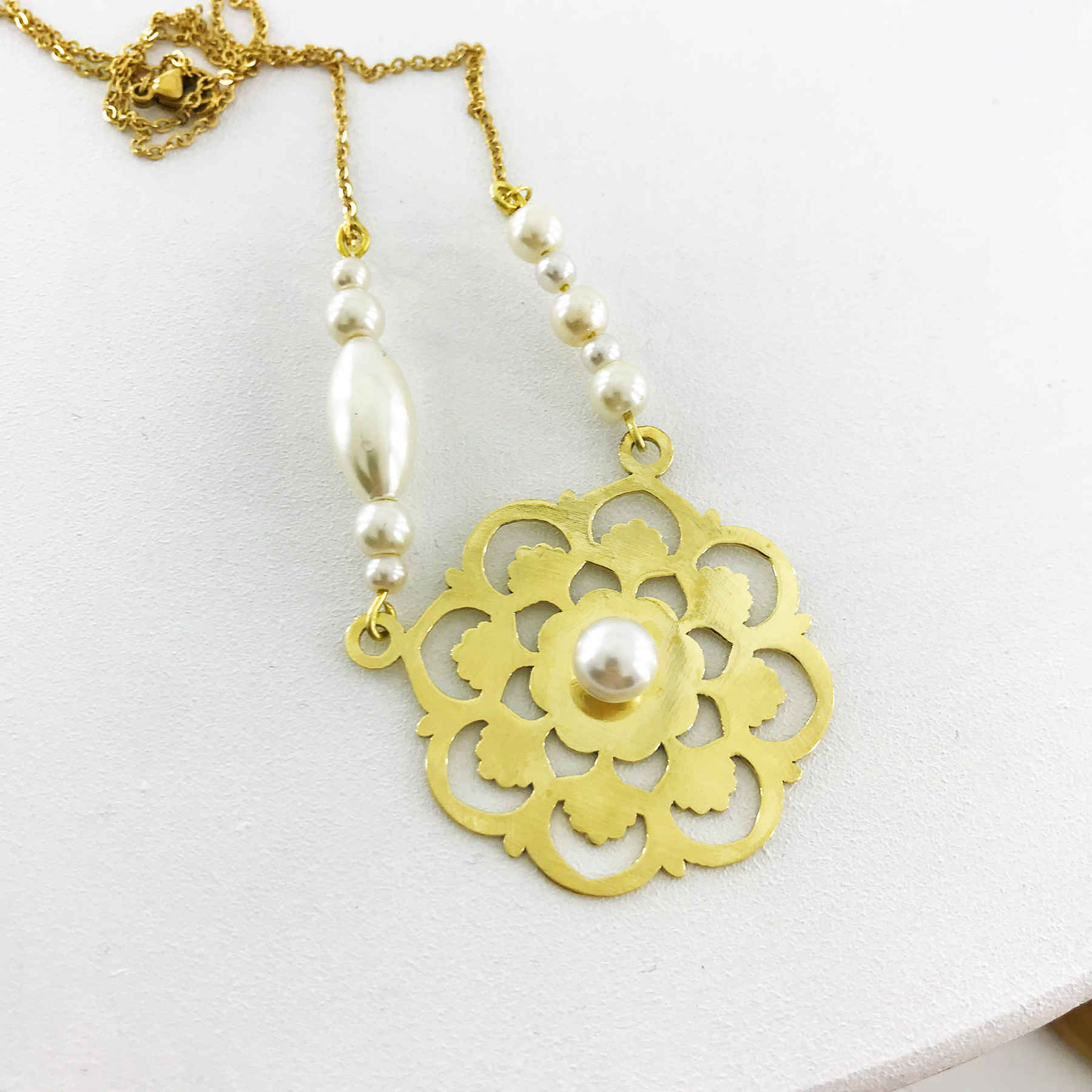 Brass Necklace Persian Traditional Theme for Women Flower