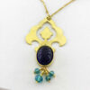 Brass Necklace Persian Traditional Theme for Women with Agate