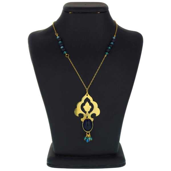 Brass Necklace Persian Traditional Theme for Women with Agate