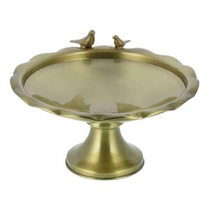 Brass Pedestal Serving Tray for Sweets & Snacks Bird Design