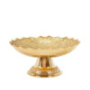 Brass Serving Stand Intricate Floral Engraving with Base