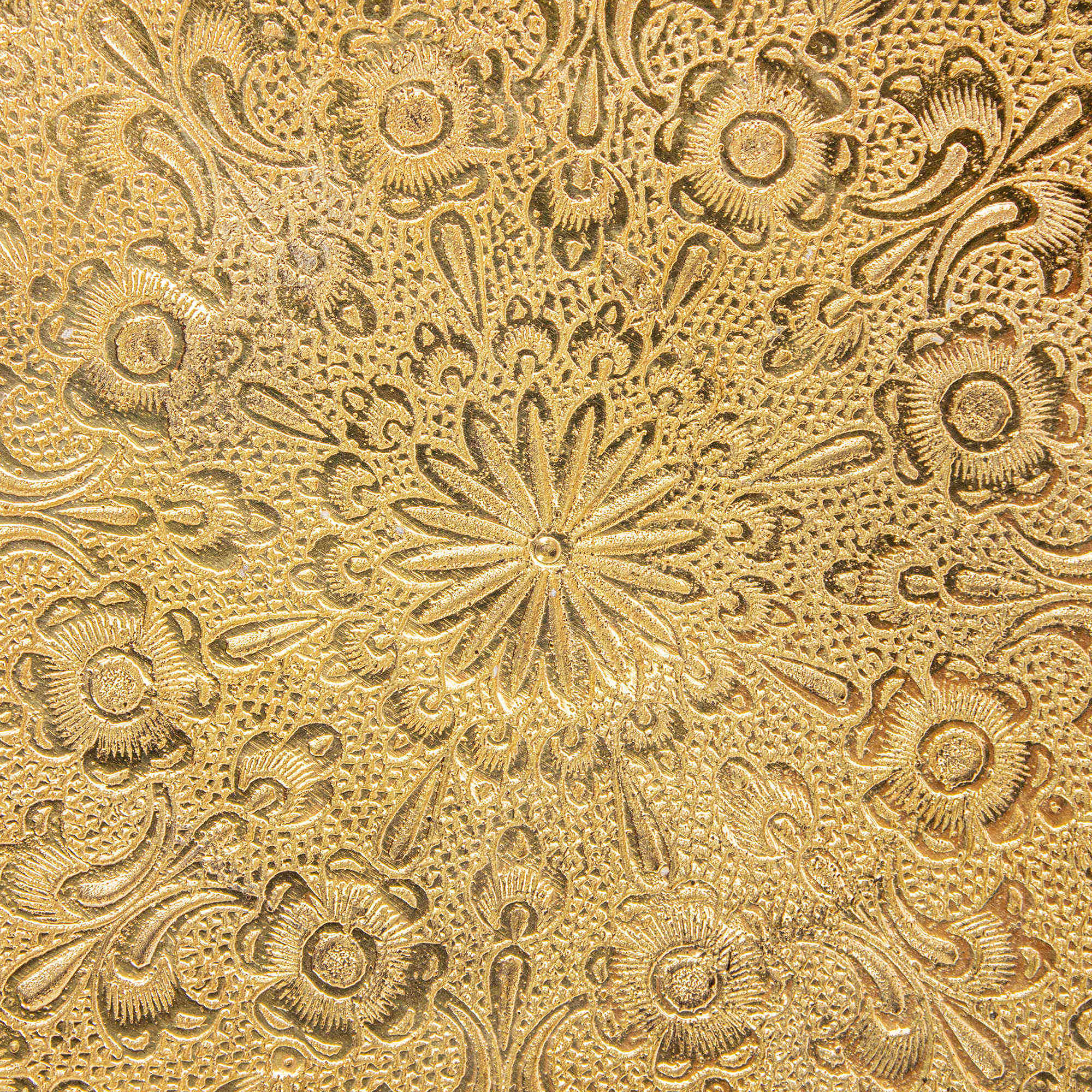 Brass Serving Stand Square Shape with Intricate Engraving Elegance