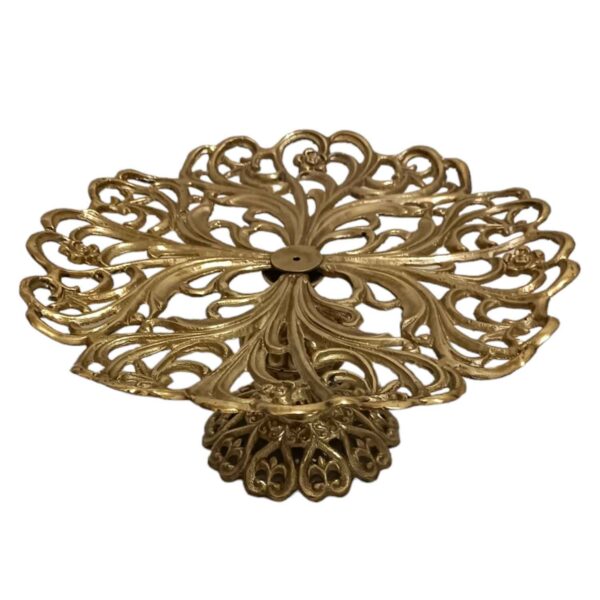 Brass Serving Stand Traditional Floral Design for Sweets