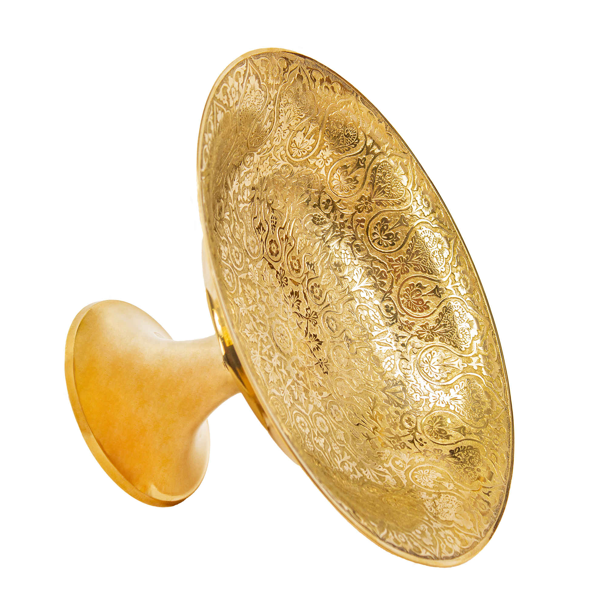 Brass Serving Stand for Fruit with Intricate Engraving Elegance