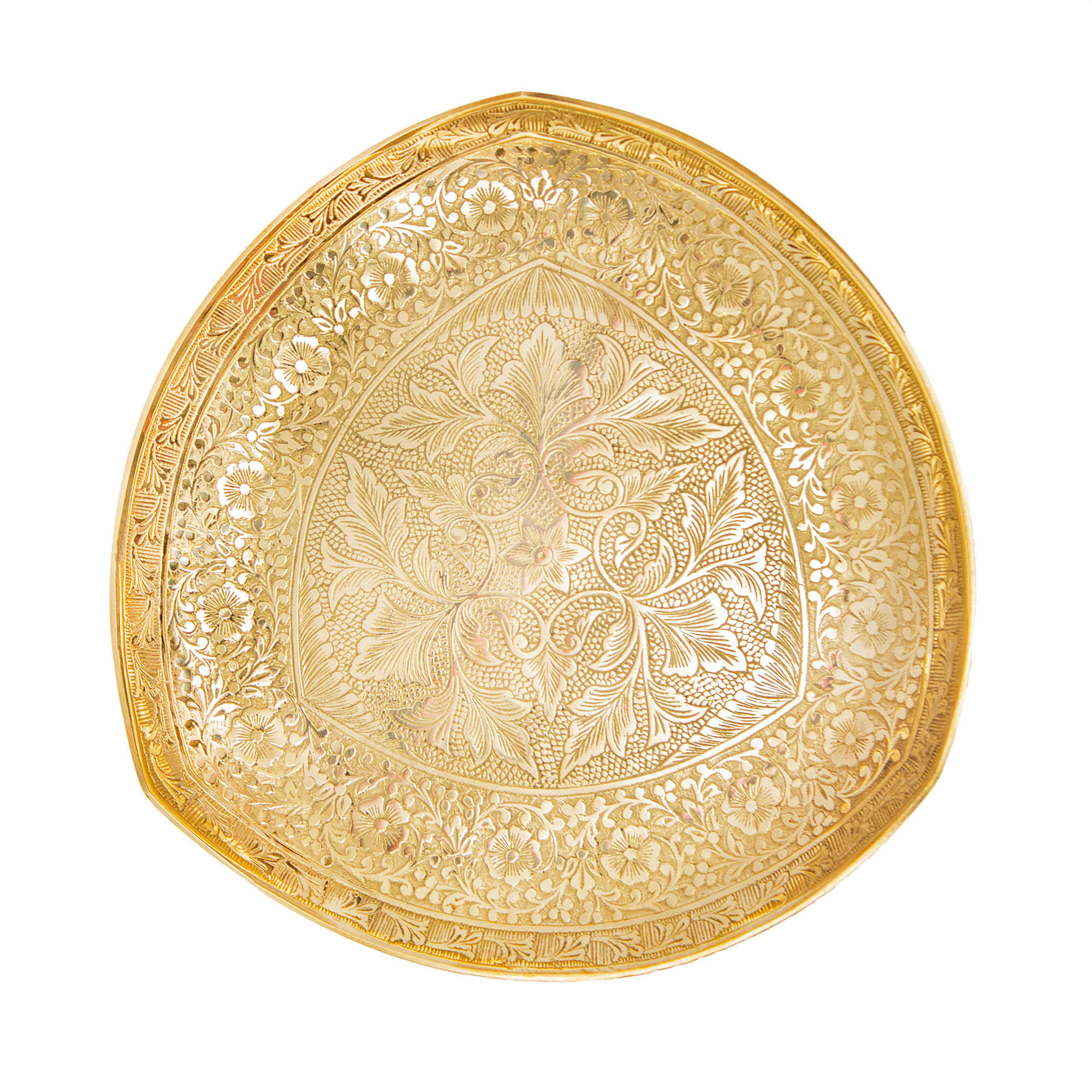 Brass Serving Stand for Sweets with Intricate Engraving Elegance