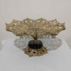 Brass Serving Stand with Intricate Floral Details