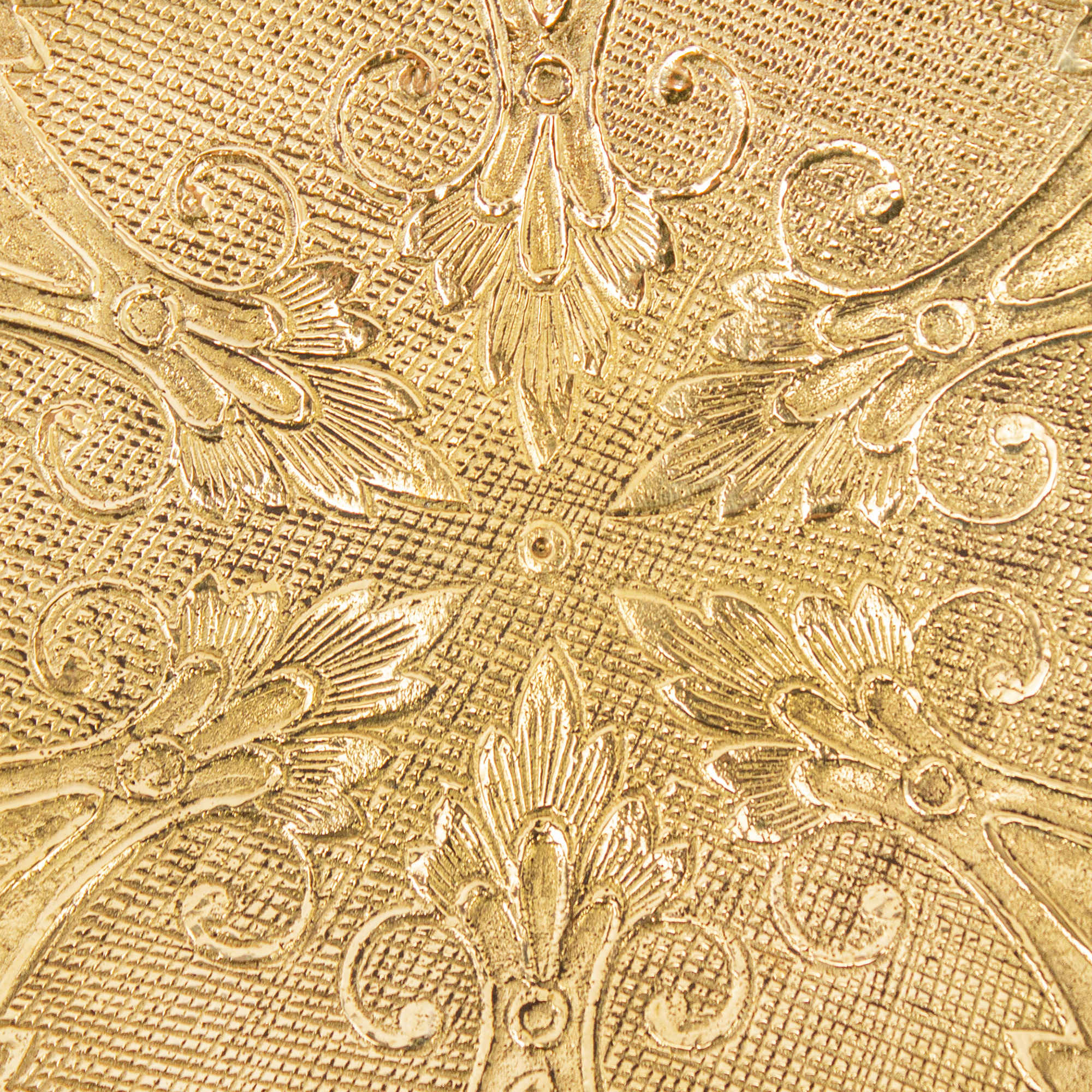 Brass Serving Stand with Intricate Floral Engraving Elegance