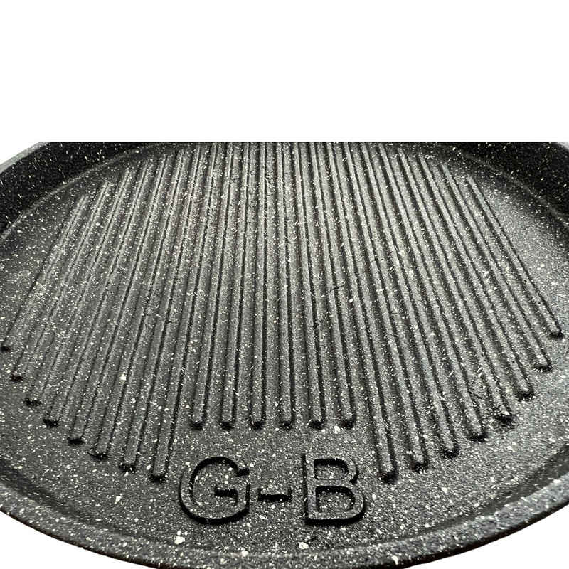 Round Cast Iron Grill Skillet for Camping – 24 cm