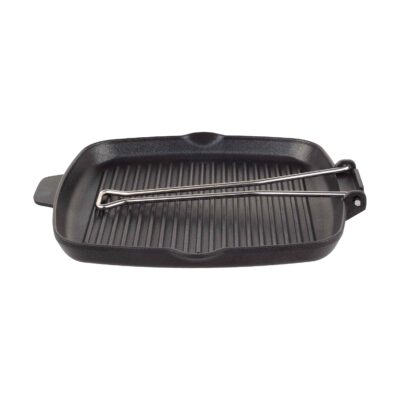 Square Cast Iron Grill Skillet for Camping & Outdoor – 26 cm