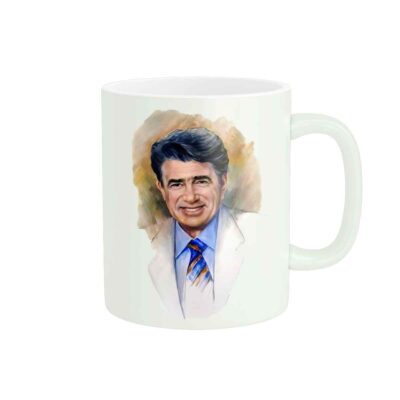 Persian Ceramic Coffee Mug with the Pattern Mohammad-Reza Shajarian