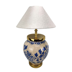 Ceramic Table Lamp with Fabric Shade for Cozy Atmosphere