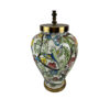 Ceramic Vase Table Lamp Handcrafted with Traditional Flowers Design