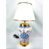 Ceramic Vase Table Lamp with Fabric Shade Oriental Theme