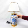 Ceramic Vase Table Lamp with Fabric Shade Oriental Theme