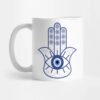 Islamic Ceramic Coffee Mug - Blue Hamsa Hand Pattern