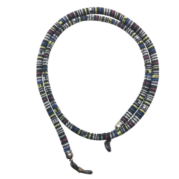 Glasses Strap – Black Striped Design