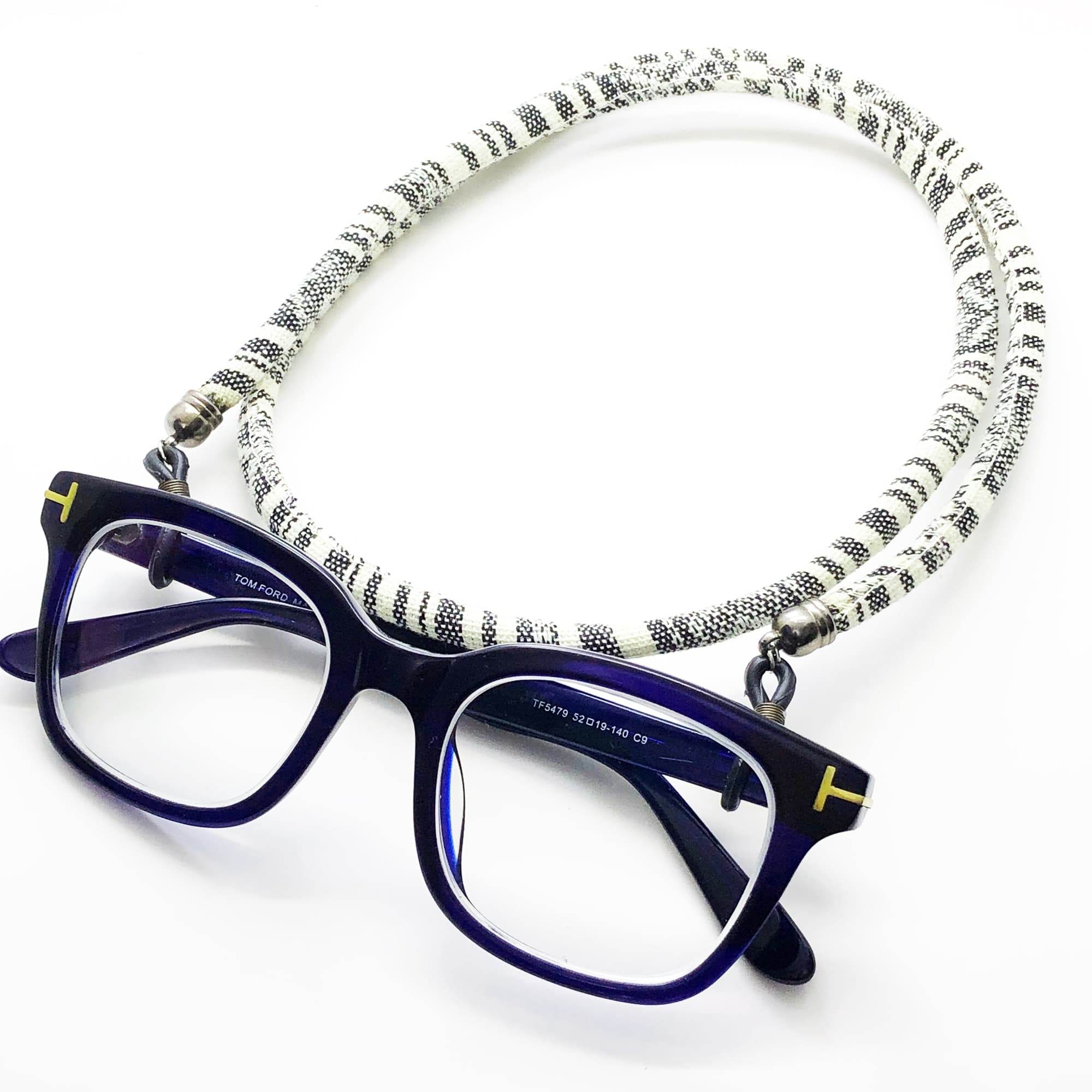 Glasses Strap – Black & White Traditional Design