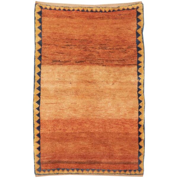 Authentic Persian Gabbeh Wool Rug Handwoven in Fars Brick Red