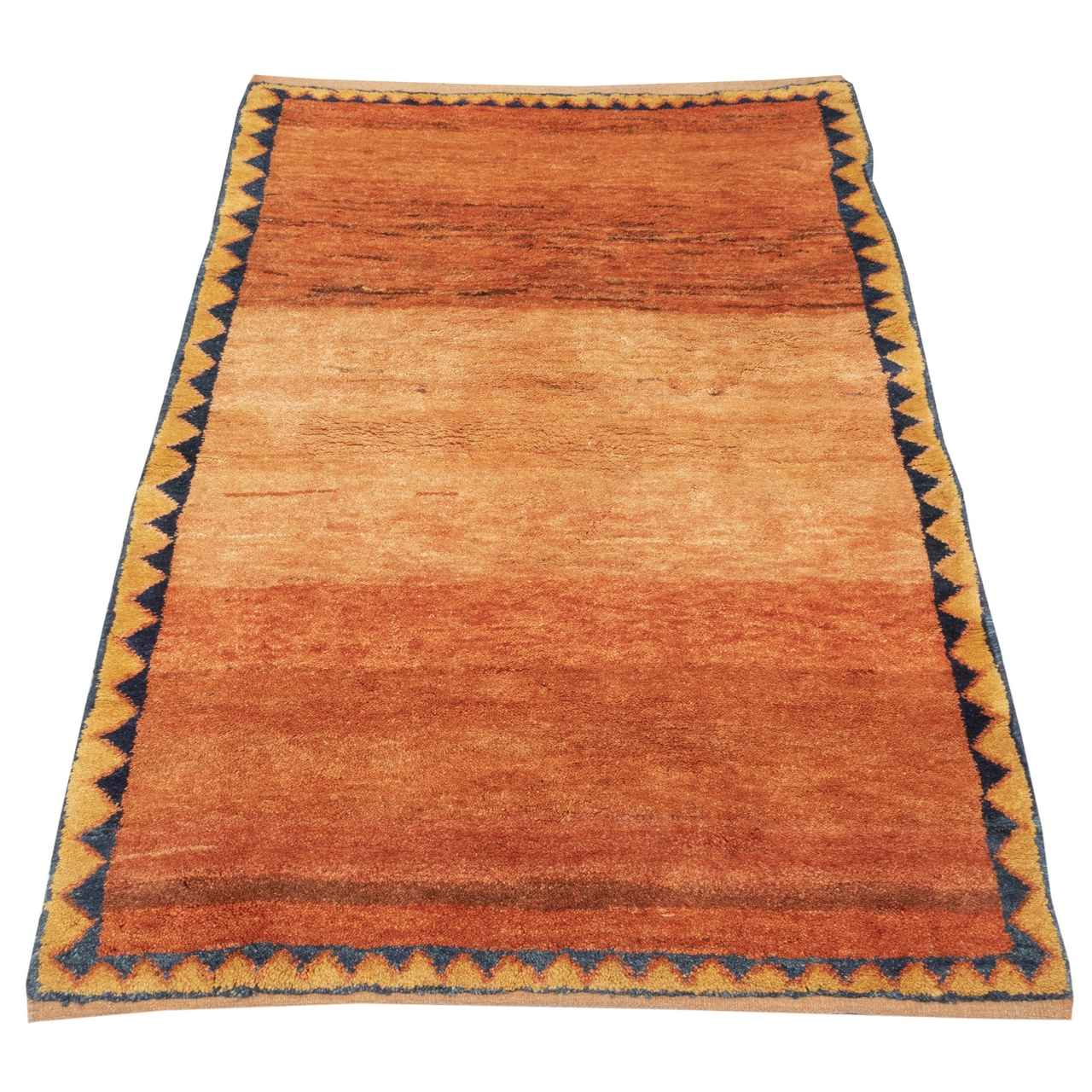 Authentic Persian Gabbeh Wool Rug Handwoven in Fars Brick Red