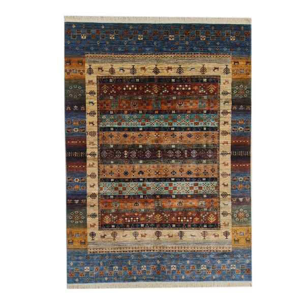 Genuine Genuine Persian Gabbeh Wool Rug Handwoven in Fars Blue