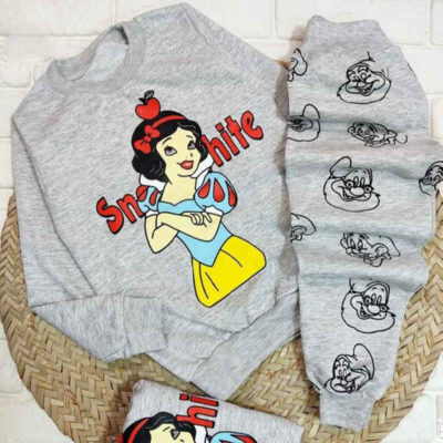 Girls’ Sweatshirt & pants Set with Snow White Gray