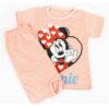 Girl's T-Shirt & Shorts Set with Minnie Mouse Design