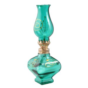 Glass Kerosene Oil Lamp Vintage Floral Design