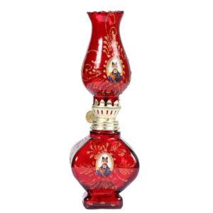 Glass Kerosene Oil Lamp with Persian Shah Abbasi Design