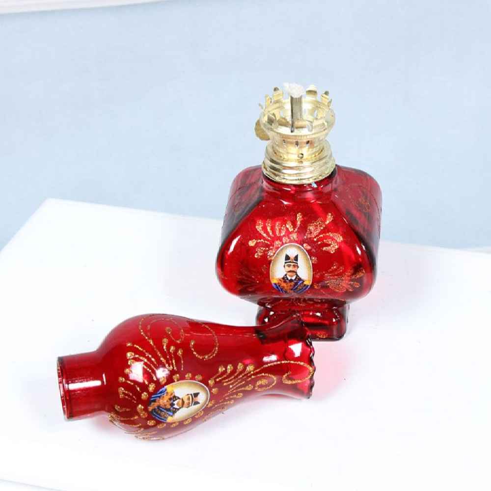 Glass Kerosene Oil Lamp with Persian Shah Abbasi Design