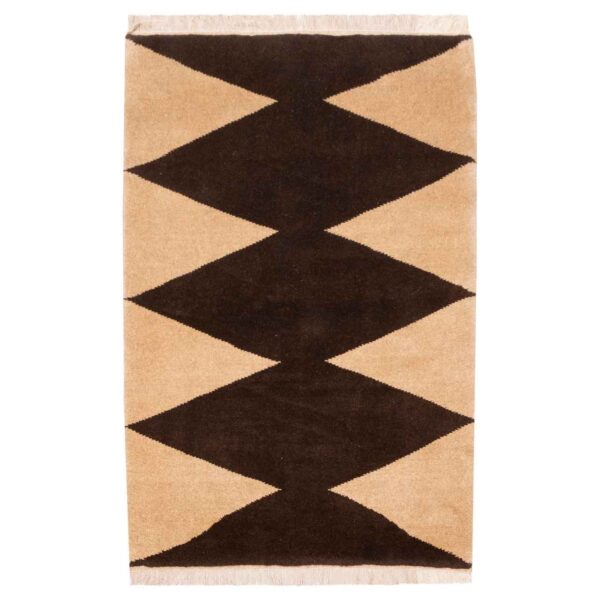 Persian Gabbeh Wool Rug Handwoven in Fars Geometric Brown