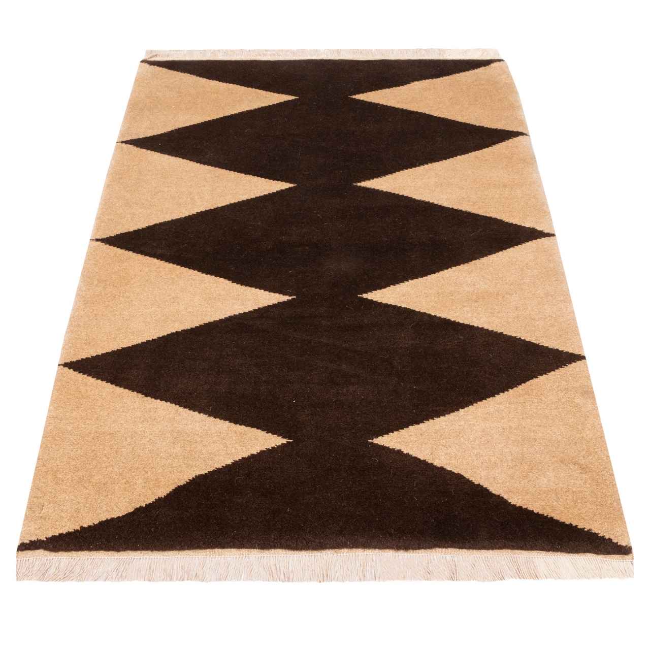Persian Gabbeh Wool Rug Handwoven in Fars Geometric Brown