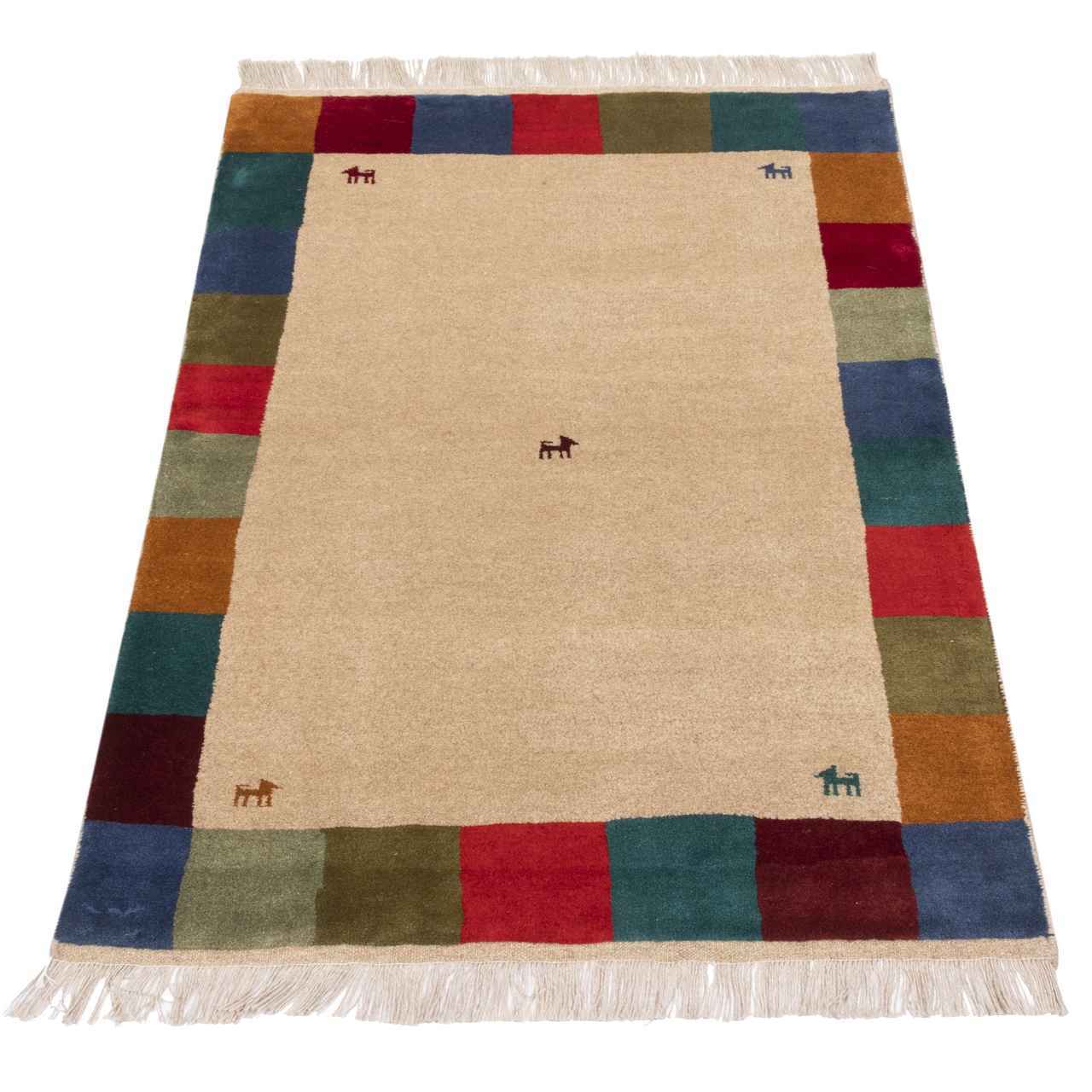 Genuine Persian Gabbeh Wool Rug Handwoven Bordered