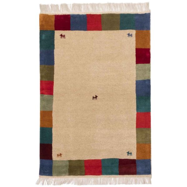 Genuine Persian Gabbeh Wool Rug Handwoven Bordered