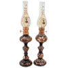 Hand-Engraved Persian Copper Oil Lamp with Shah Abbasi Design (2x)