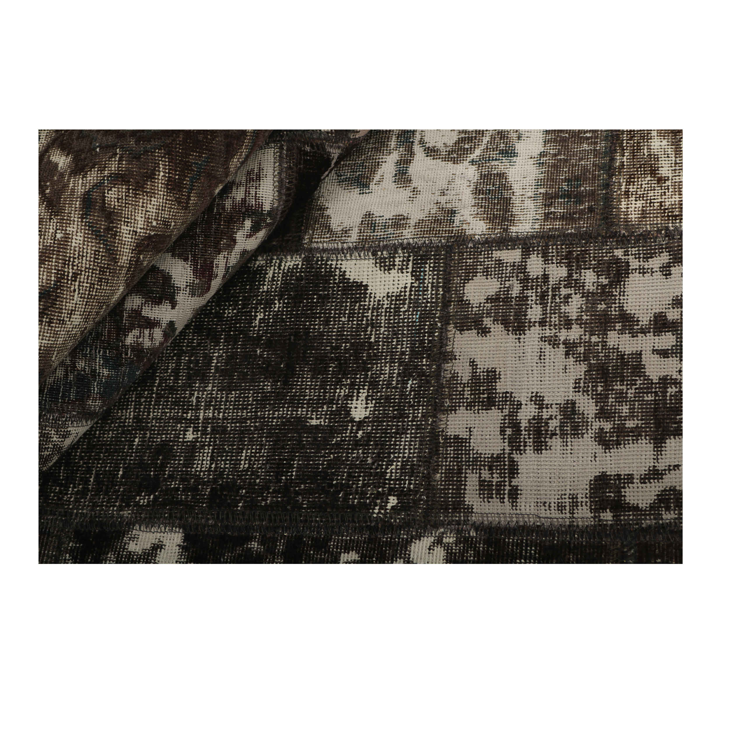 Vintage Persian Hand-Knotted Patchwork Carpet Shadow