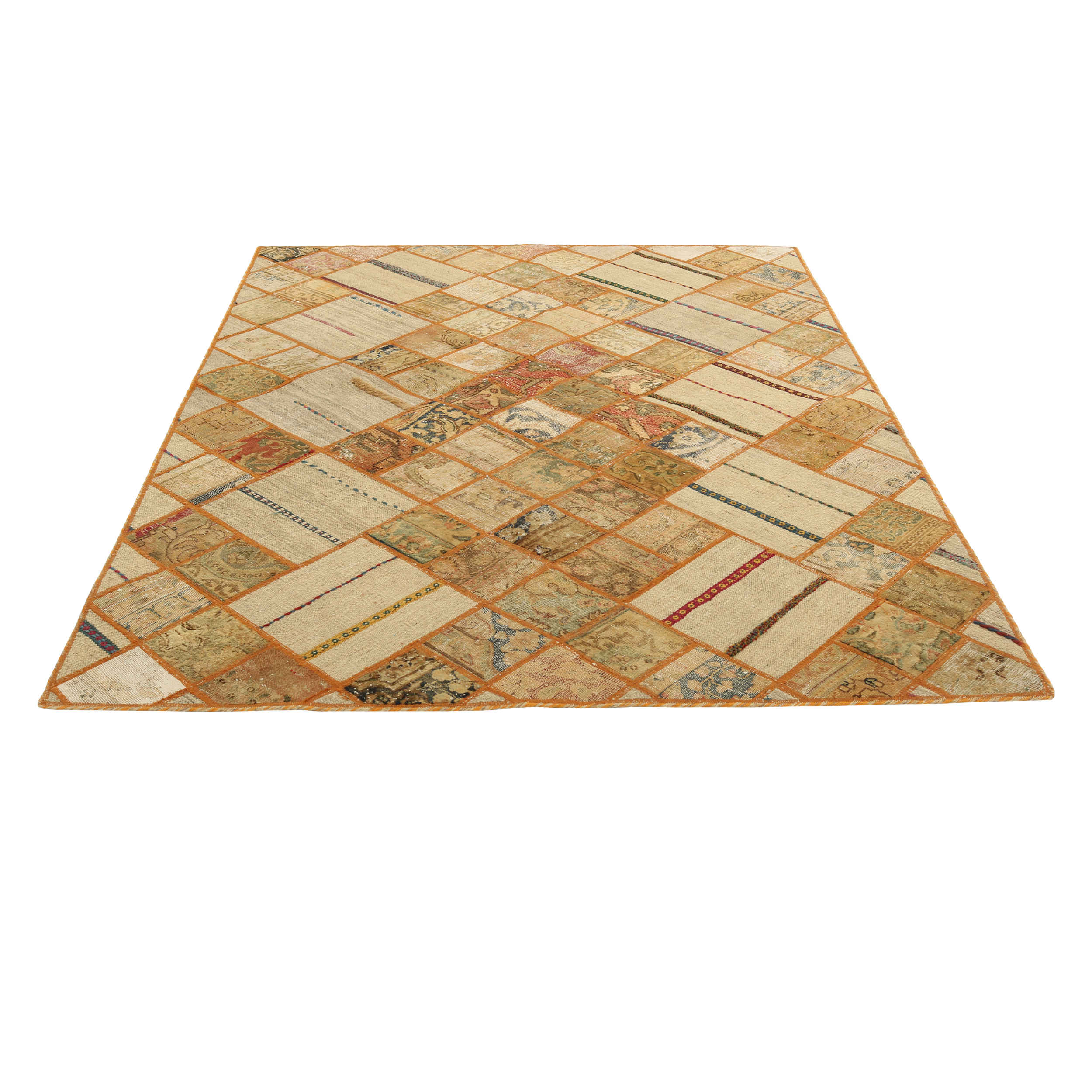 Vintage Persian Hand-Knotted Patchwork Carpet Leila