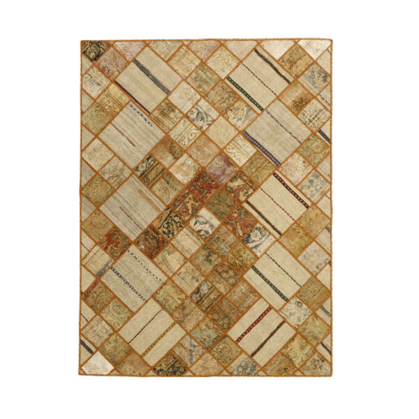 Vintage Persian Hand-Knotted Patchwork Carpet Leila