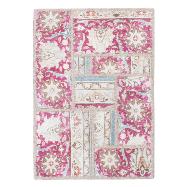 Vintage Persian Hand-Knotted Patchwork Carpet Mahiya