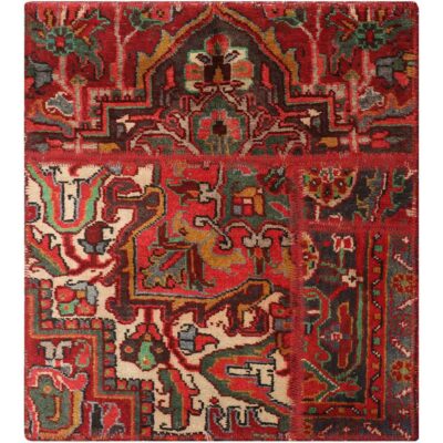 Vintage Persian Hand-Knotted Patchwork Carpet Baharan