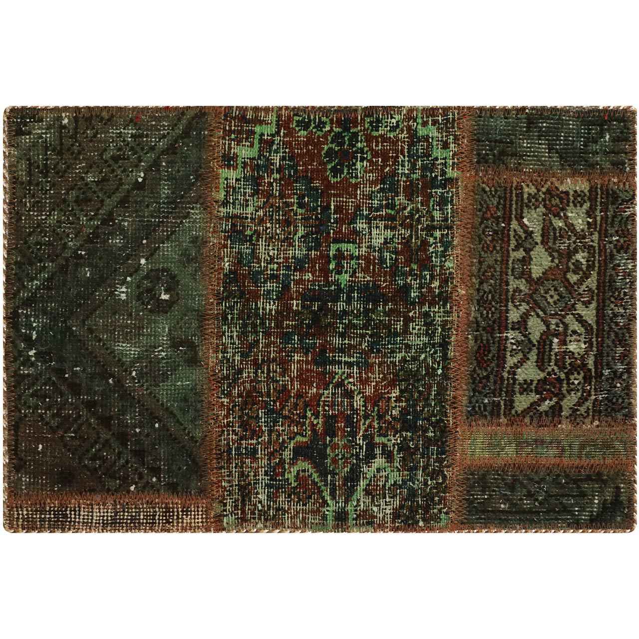 Vintage Persian Hand-Knotted Patchwork Carpet Nasim