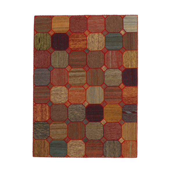 Vintage Persian Hand-Knotted Patchwork Carpet Samin