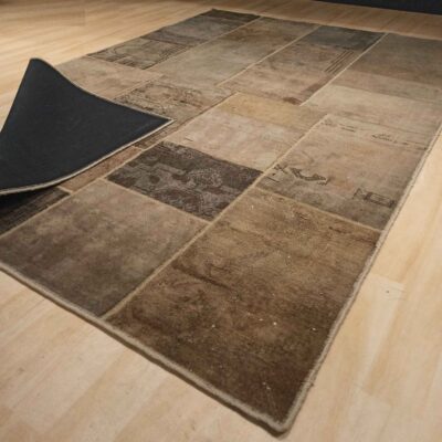 Vintage Persian Hand-Knotted Patchwork Carpet Cozy