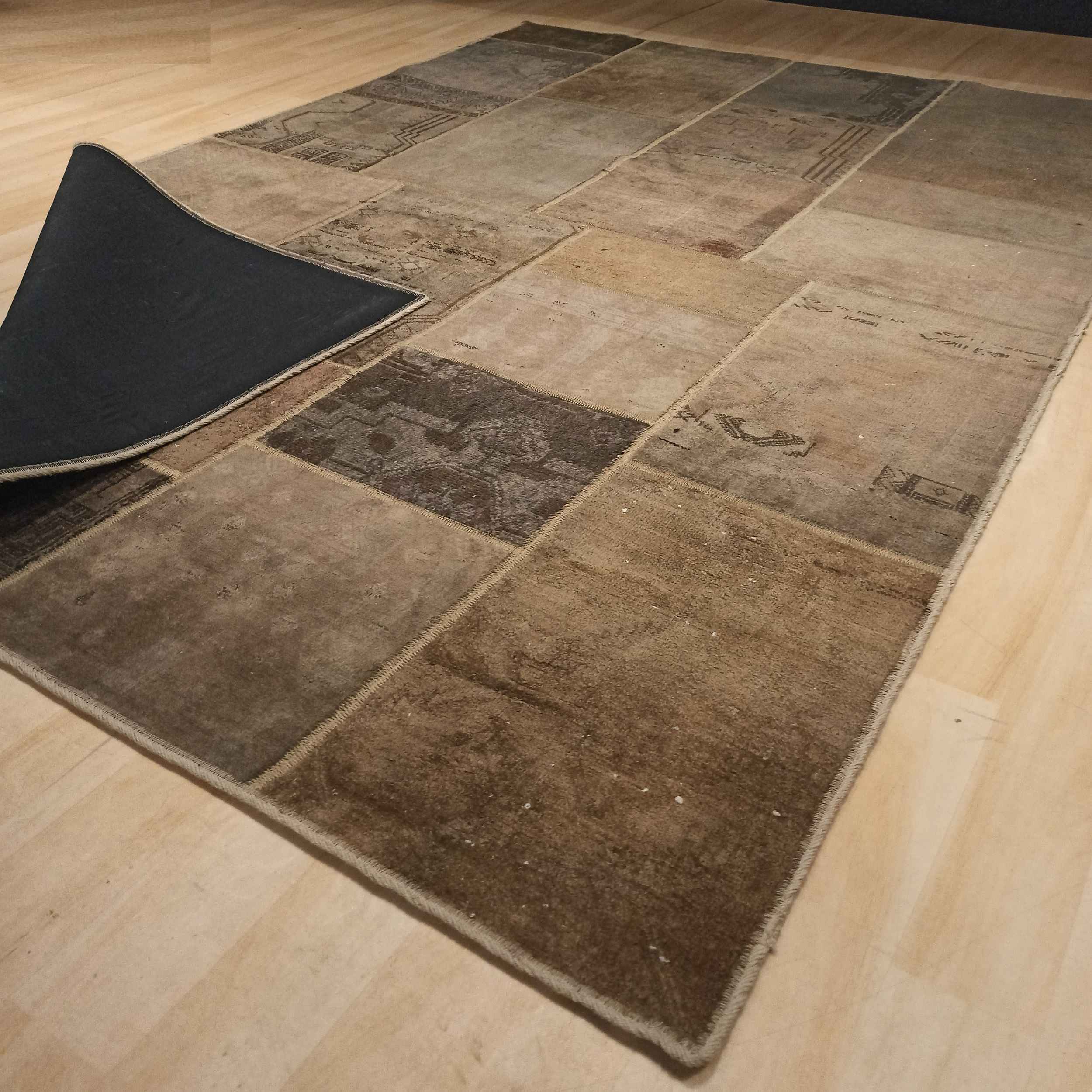 Vintage Persian Hand-Knotted Patchwork Carpet Cozy