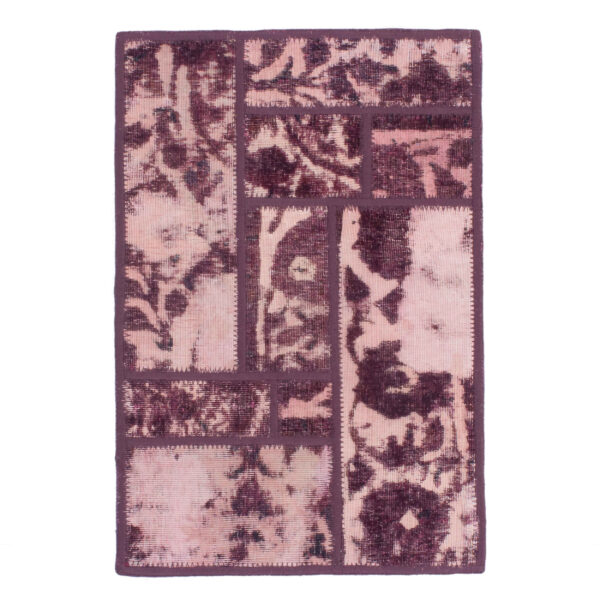 Vintage Persian Hand-Knotted Patchwork Carpet Violet