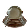 Persian Copper Serving Platter Hammered Footed