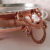 Persian Copper Serving Platter Hammered Footed