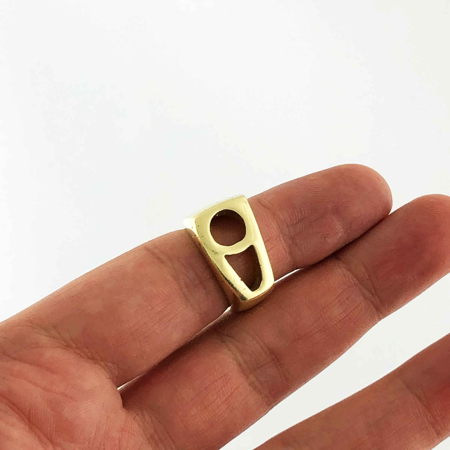 Persian Brass Signet Ring for Women with Hich Calligraphy