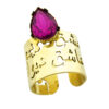 Persian Brass Signet Ring with Amethyst for Women